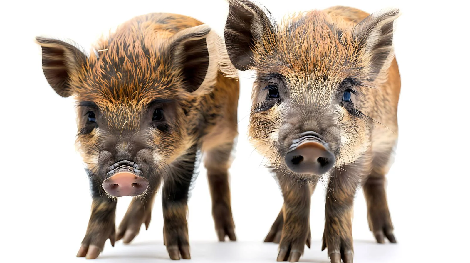Close-up of Juvenile Wild Boars Isolated — free download from Dotvec