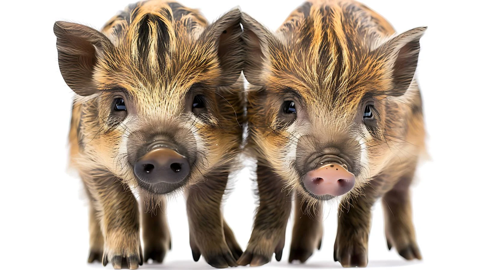 Close-up of Juvenile Wild Boars Isolated — free download from Dotvec
