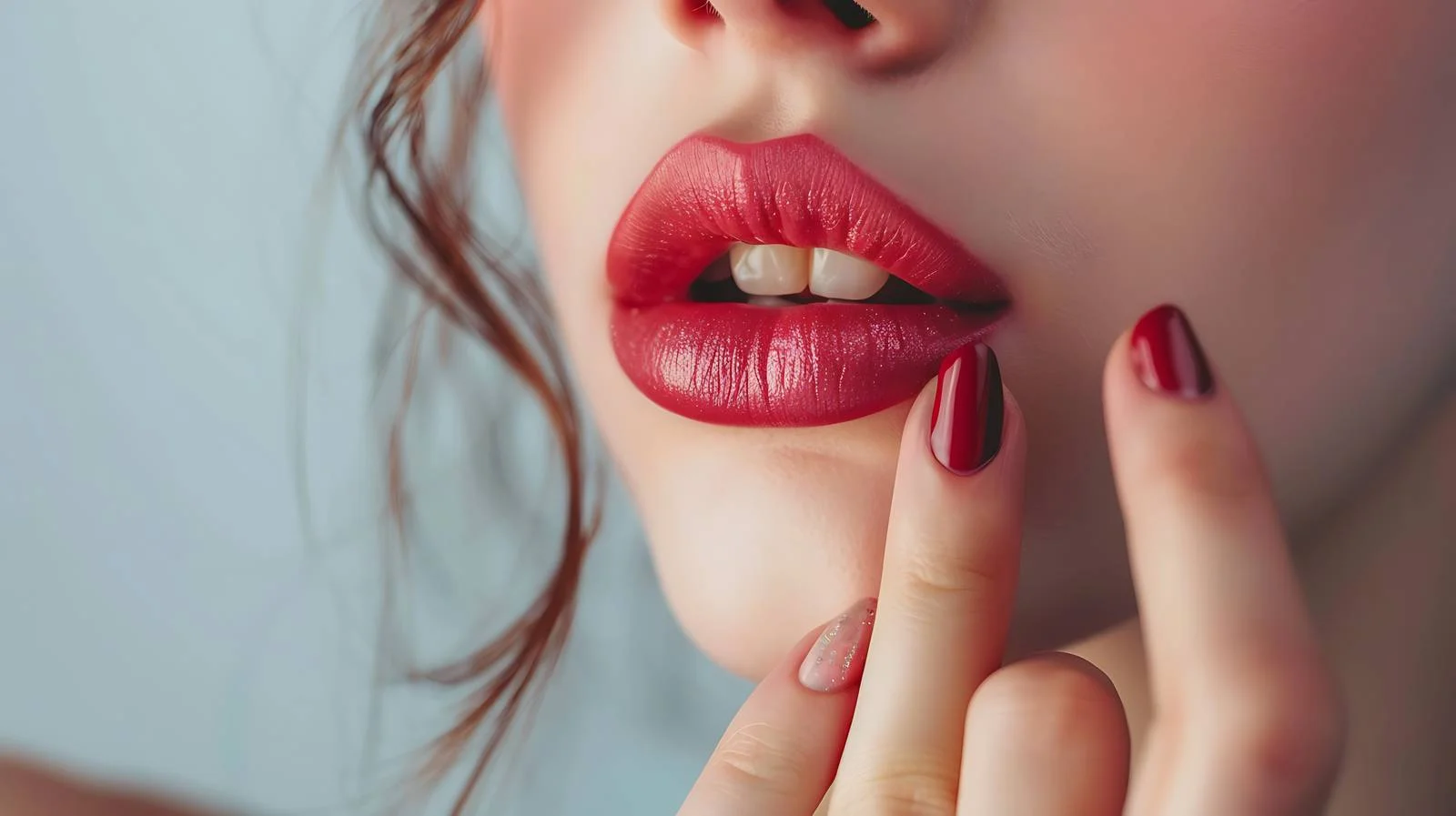 Elegant woman applying lipstick, isolated background — free download from Dotvec