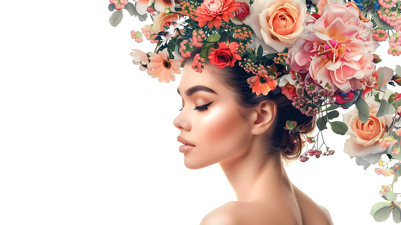 Elegant Model with Floral Hair Accessory — free download from Dotvec