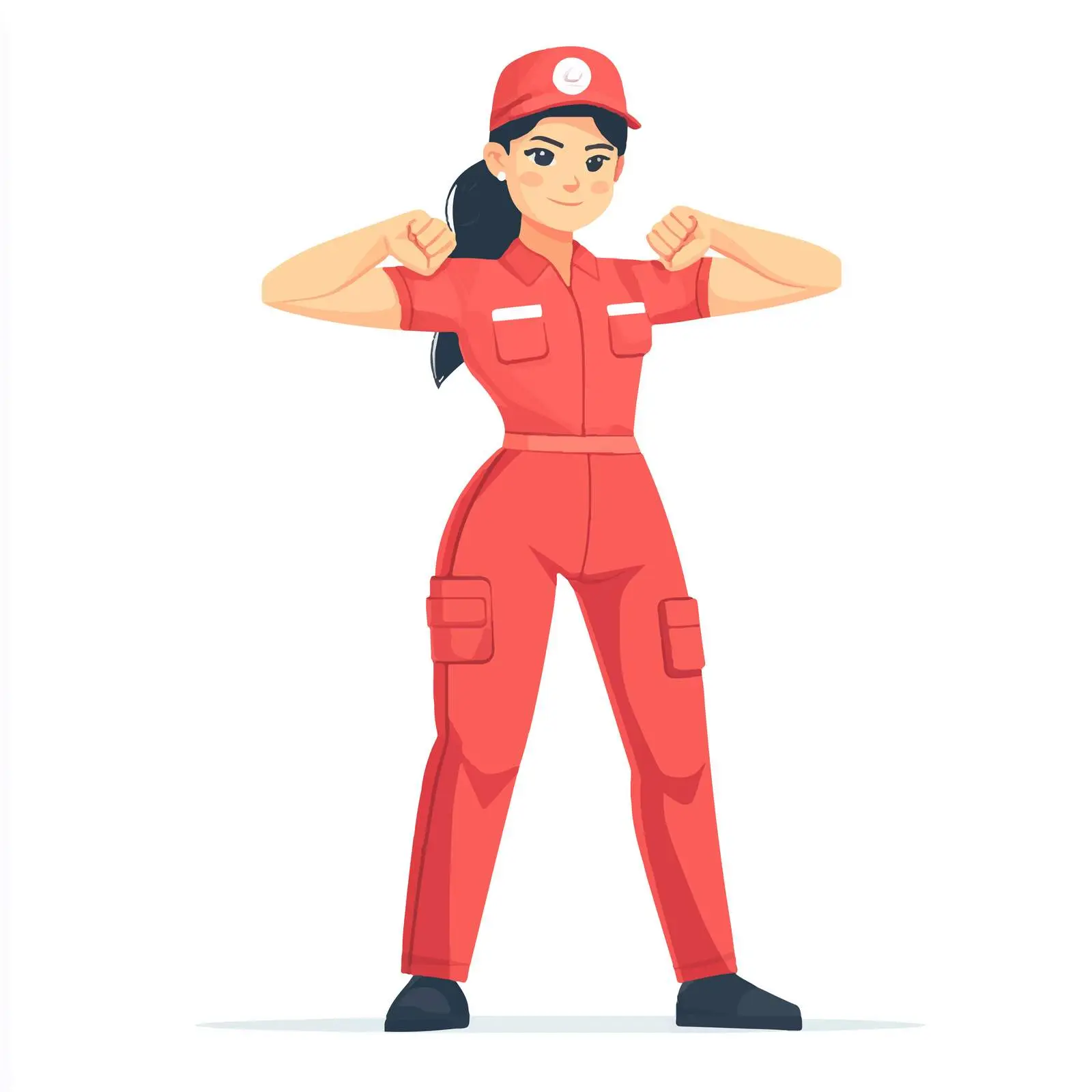 Young Woman Car Technician Flexing Muscles — free download from Dotvec
