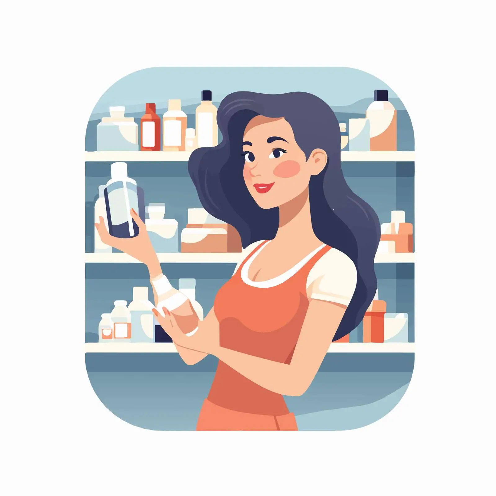 Young Woman Selecting Skincare Beauty Products — free download from Dotvec
