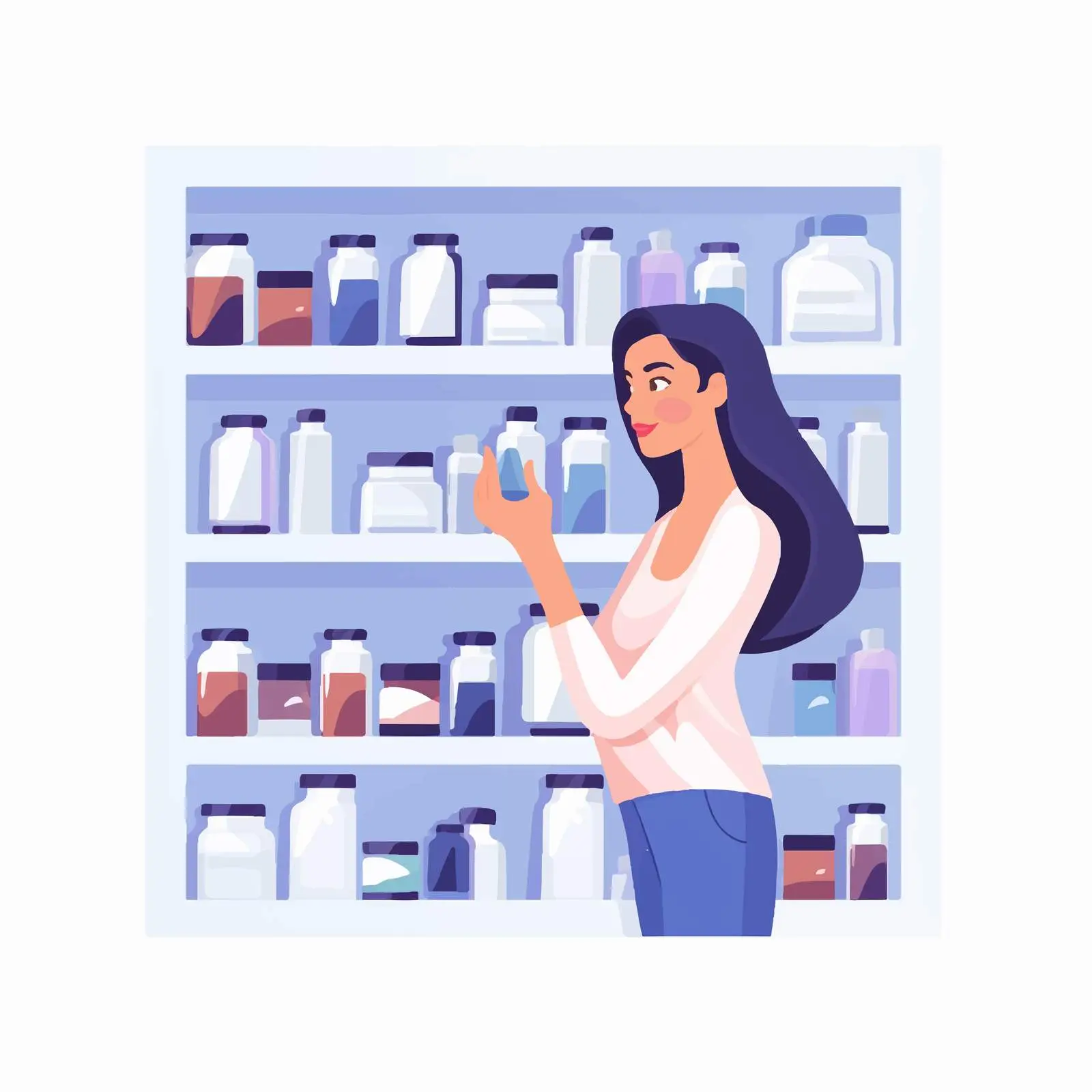 Young Woman Selecting Skincare Products — free download from Dotvec
