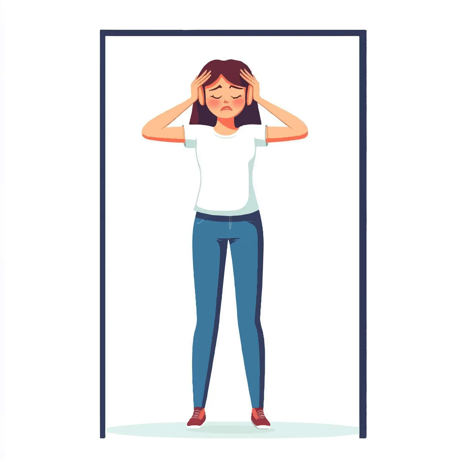 Young Woman Silencing Noise Concept — free download from Dotvec