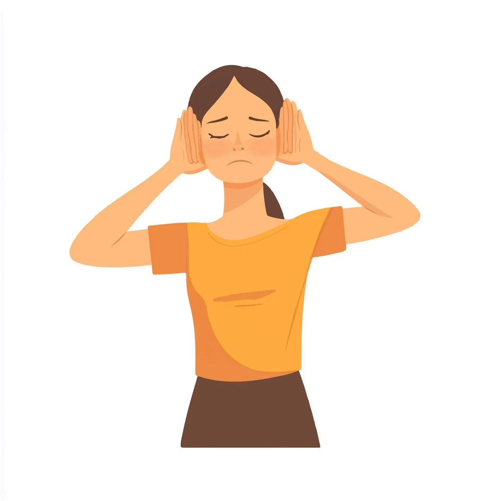 Young Woman Covering Ears for Silence — free download from Dotvec