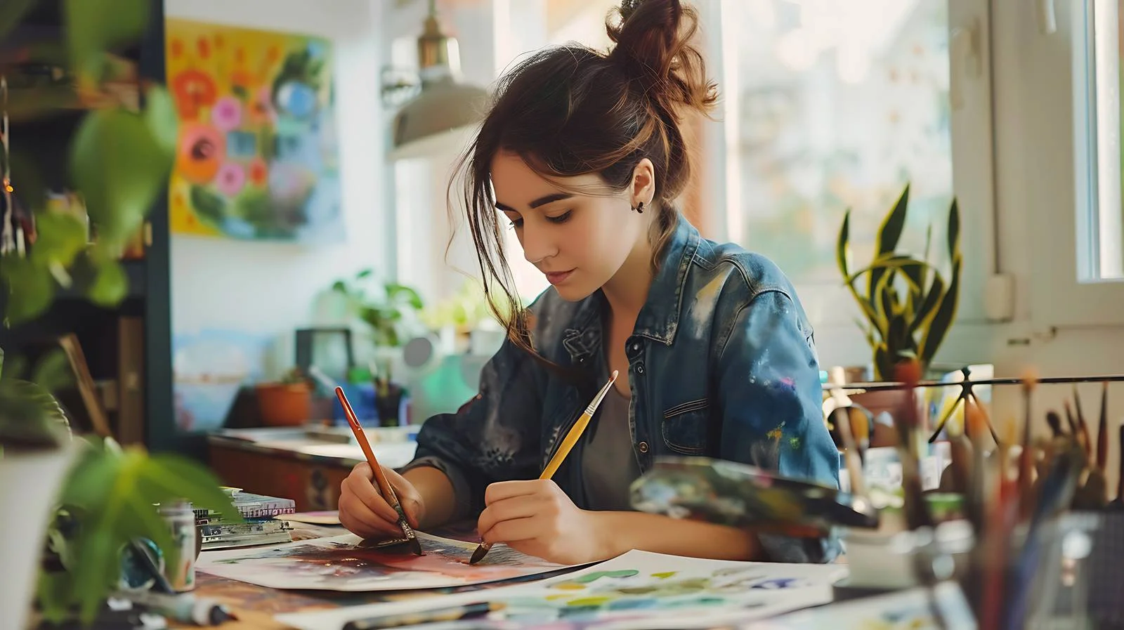 Creative Watercolor Crafts in Studio — free download from Dotvec