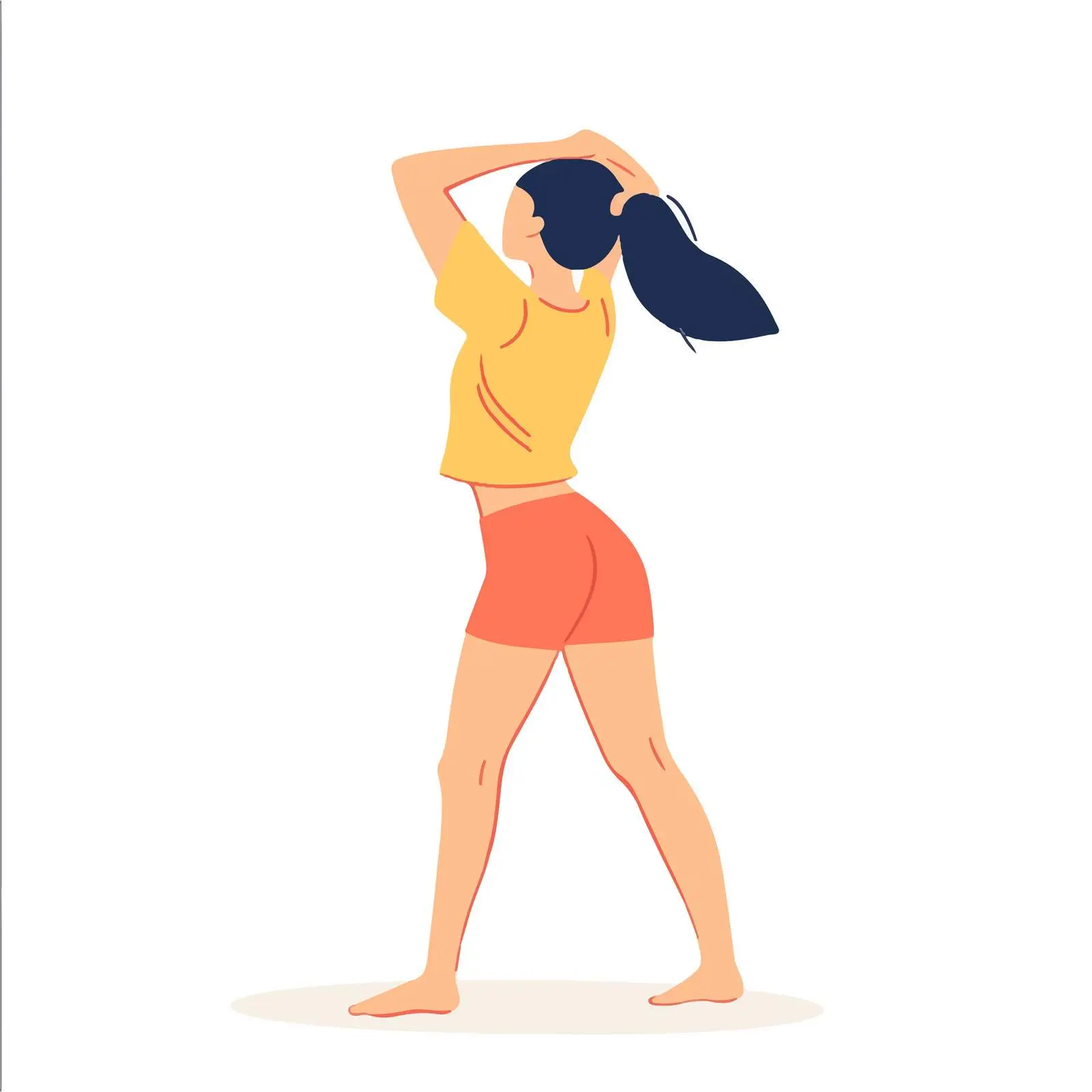 Young Woman in Extended Mountain Pose — free download from Dotvec