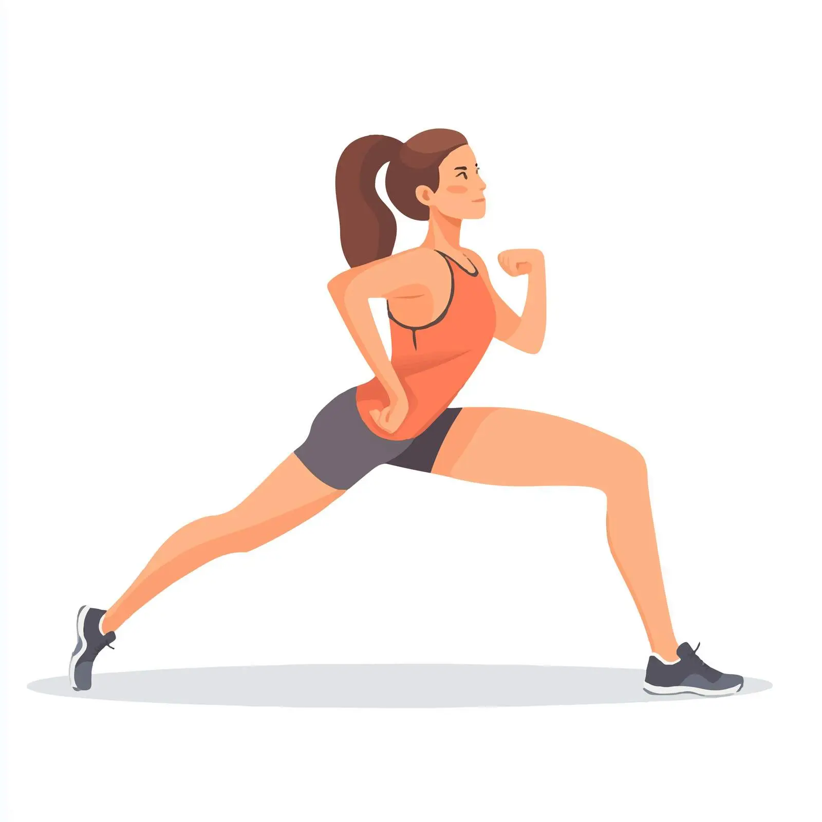 Hip Flexor Stretch Exercise by Young Woman — free download from Dotvec