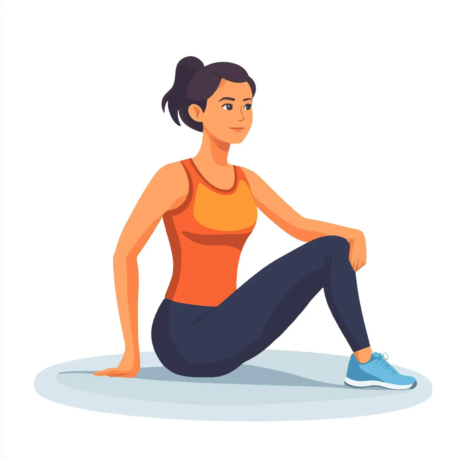 Young Woman Hip Flexor Stretch Exercise Vector — free download from Dotvec