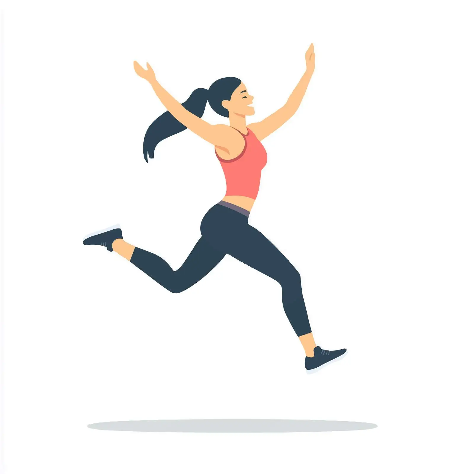 Young Woman Jump Back Through Yoga Pose — free download from Dotvec