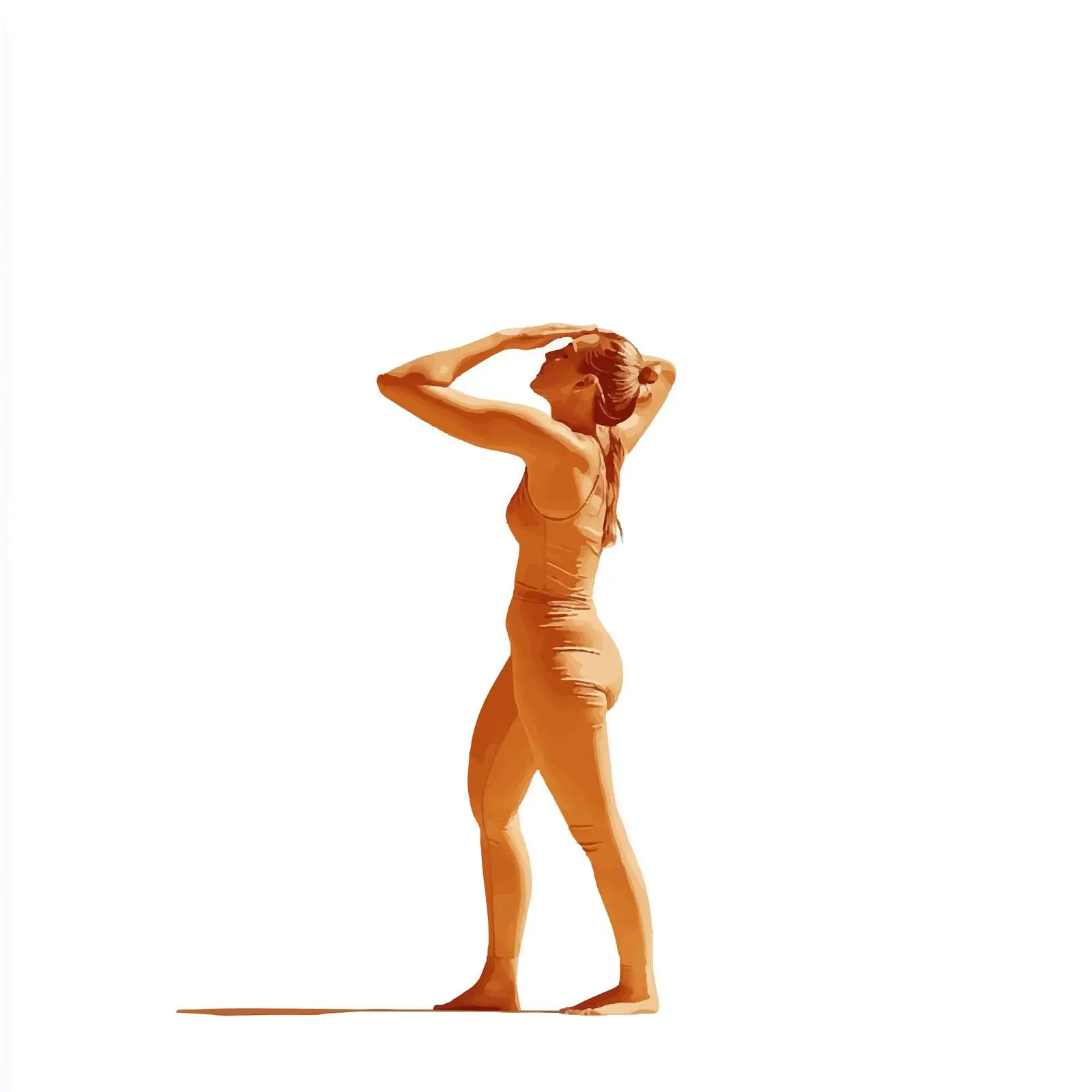 Young Woman in Volcano and Upward Hand Poses – free body awareness image from Dotvec