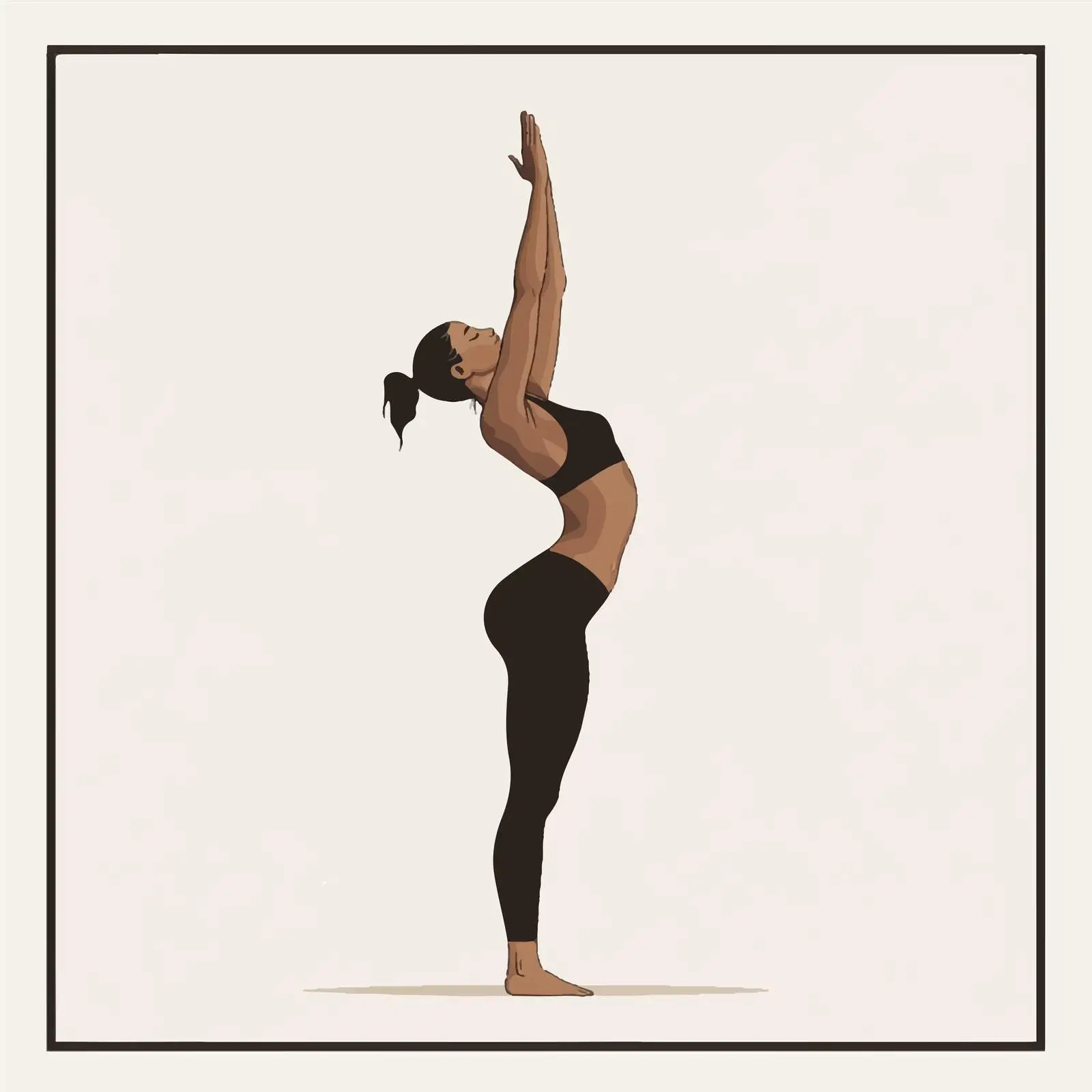Young Woman in Yoga Volcano Pose Design — free download from Dotvec