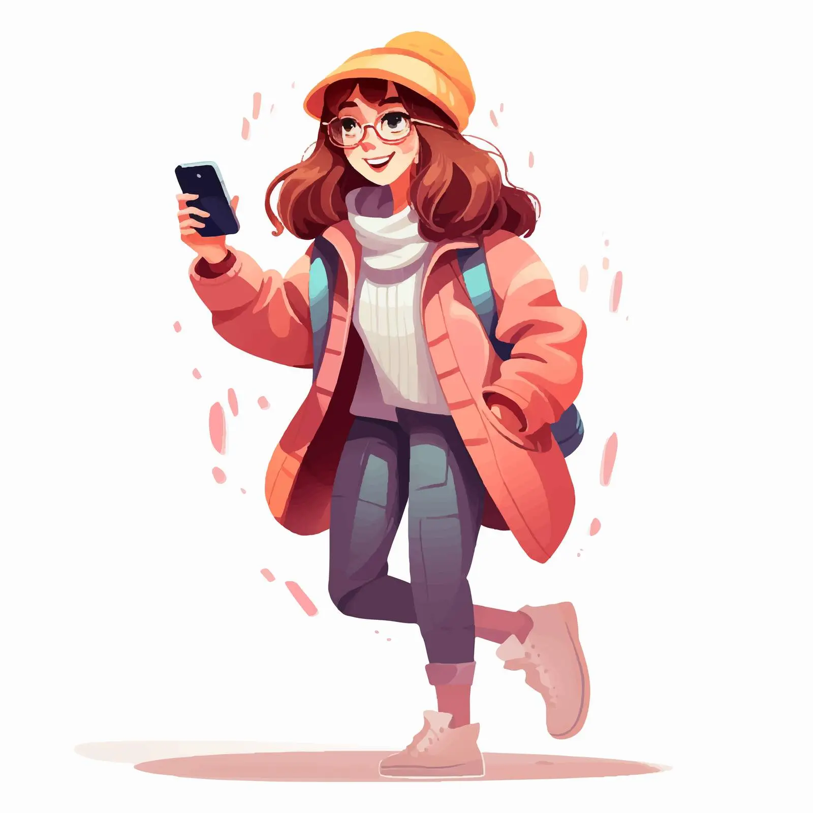 Trendy Young Woman with Smartphone – free urban chic image from Dotvec