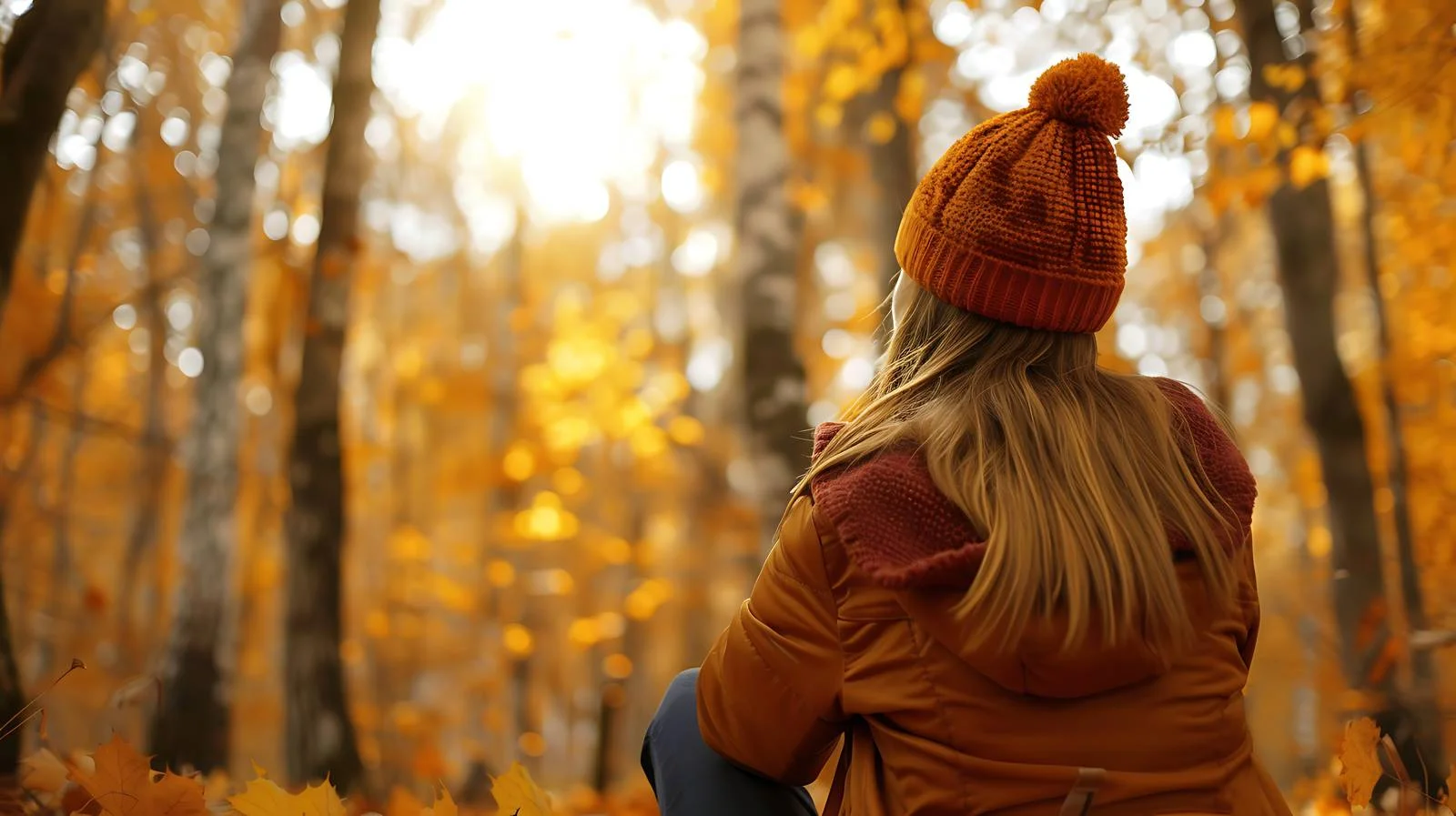 Autumn Forest Break Woman Portrait — free download from Dotvec