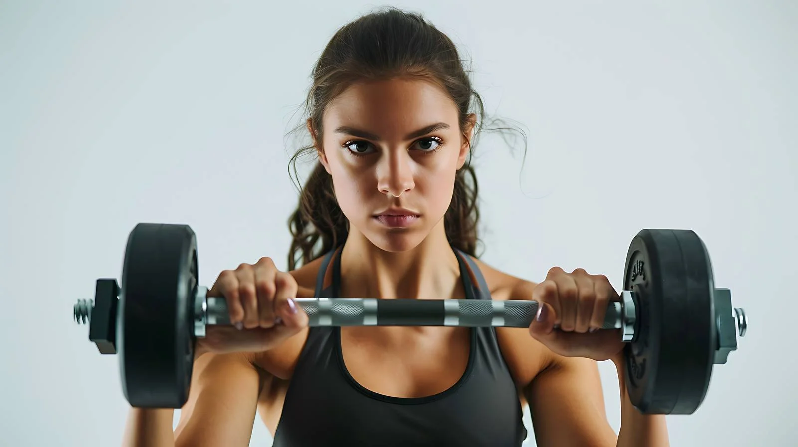 Fitness Woman Gym Dumbbells Exercise — free download from Dotvec