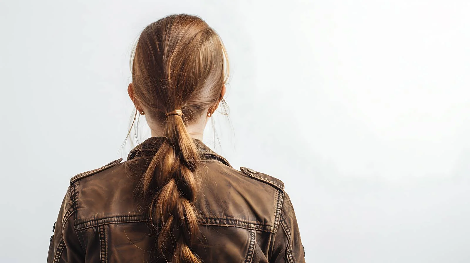 Stylish young woman in jacket studio — free download from Dotvec