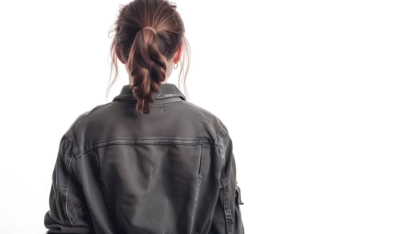 Elegant woman in studio wearing jacket — free download from Dotvec