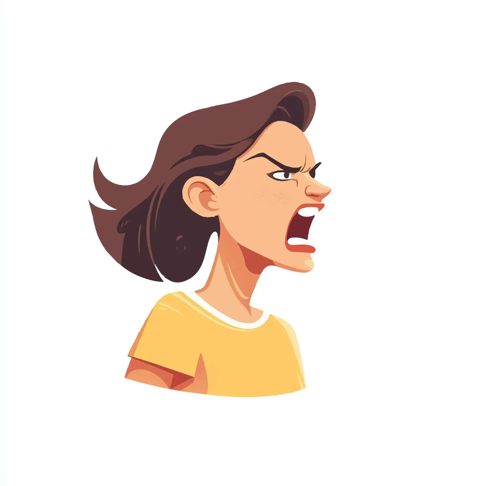 Angry Young Woman Scream Vector Illustration — free download from Dotvec