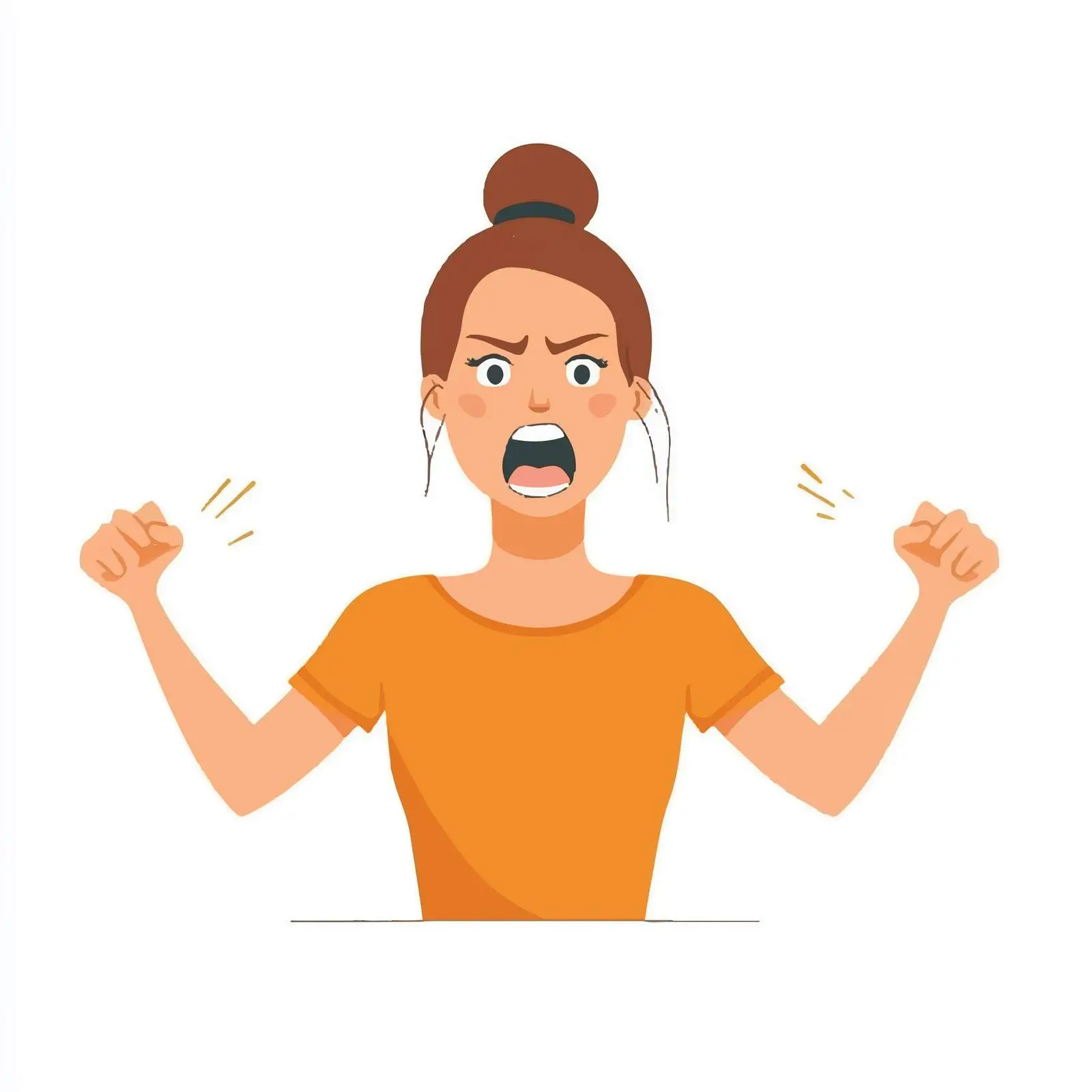 Angry Young Woman Screaming Vector Illustration — free download from Dotvec