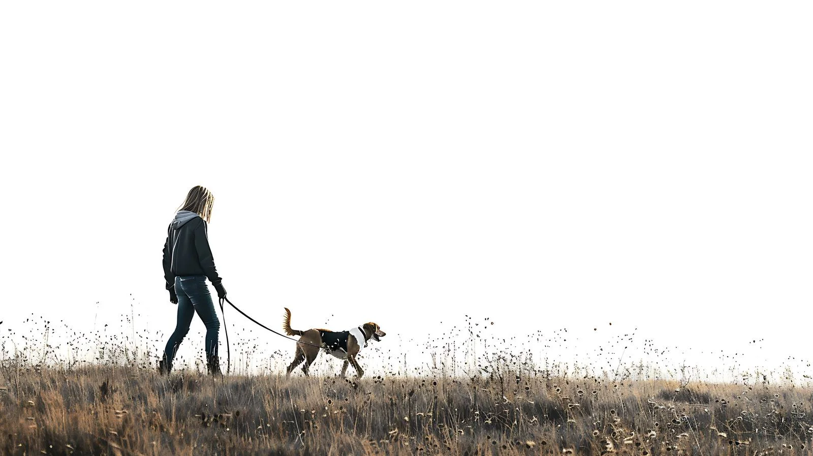 Woman Walking Dog in Nature — free download from Dotvec