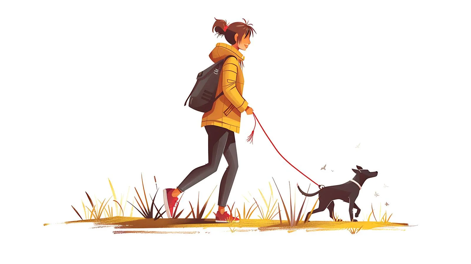 Woman Walking Dog in Nature — free download from Dotvec