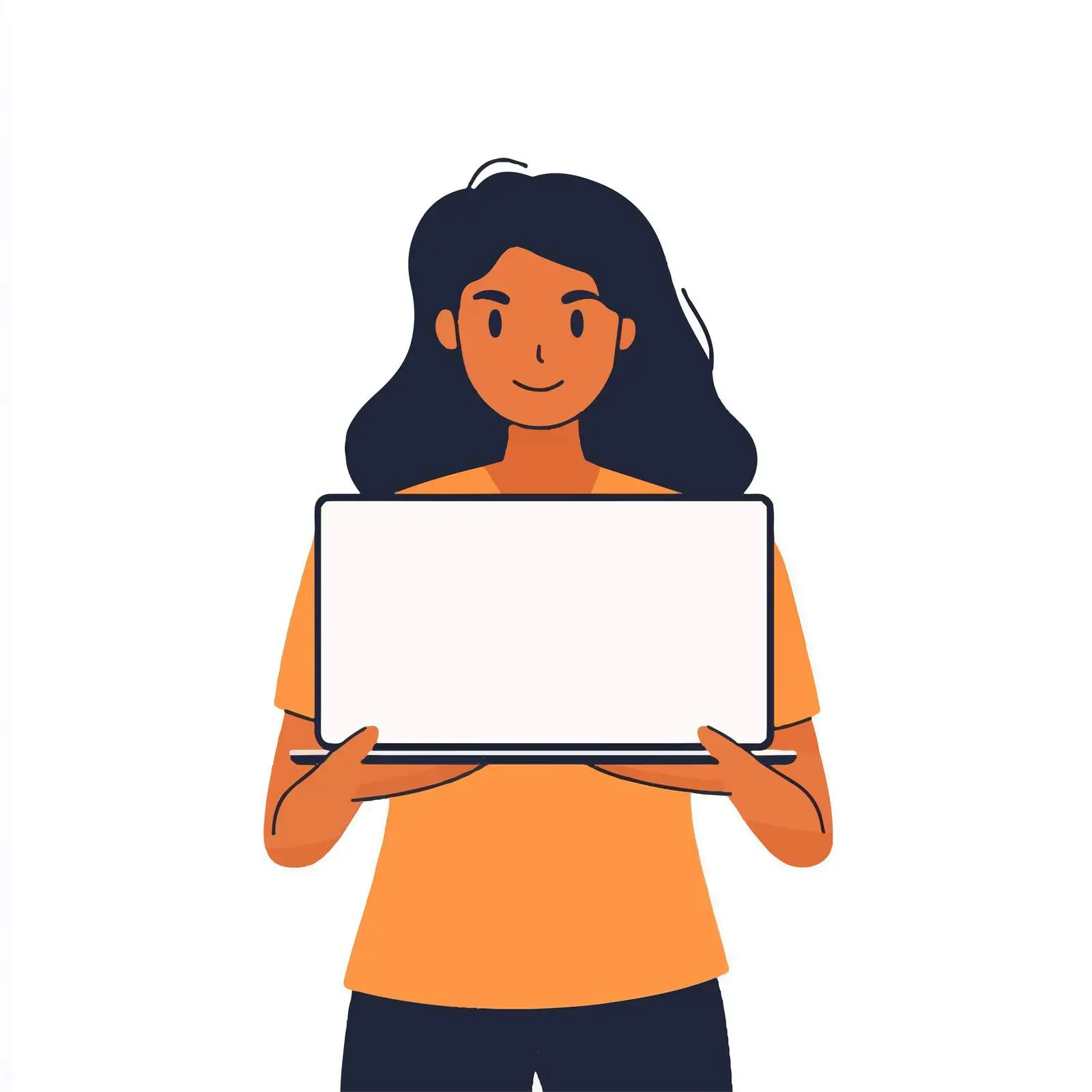 Young Woman with Laptop on White Background — free download from Dotvec