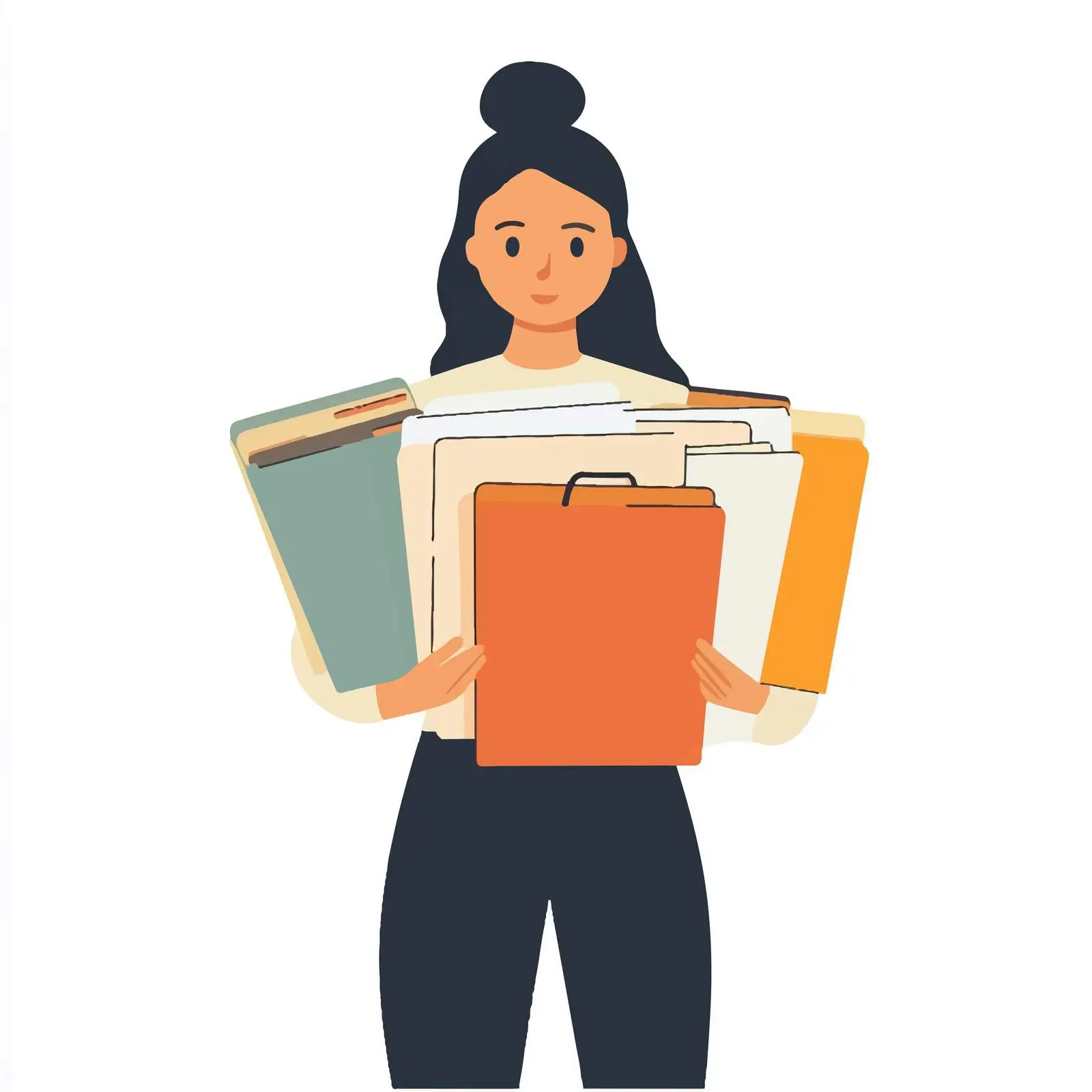 Young Woman with Documents Vector Illustration — free download from Dotvec
