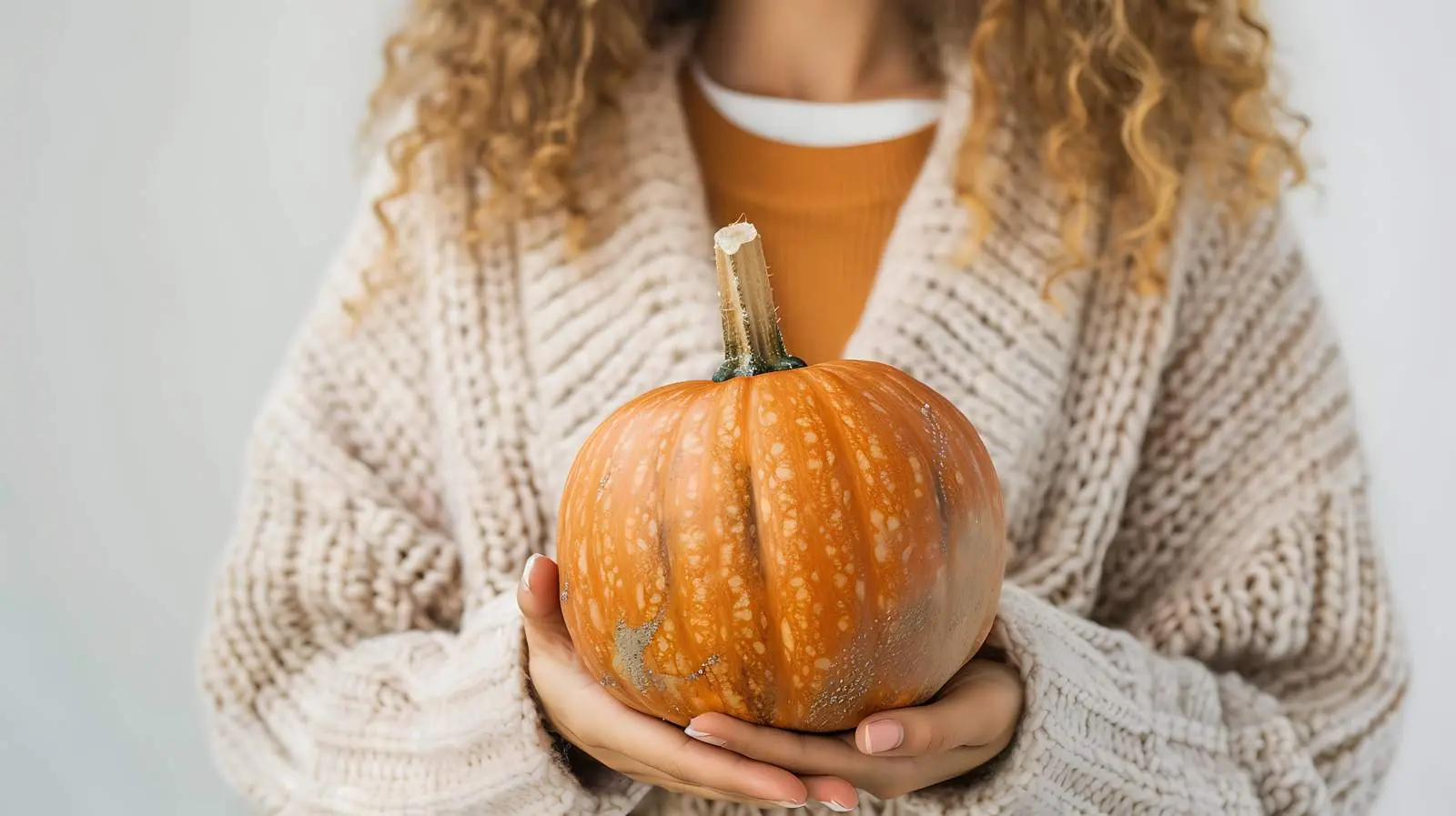 Young Woman in Knitted Cardigan Holding Item — free download from Dotvec