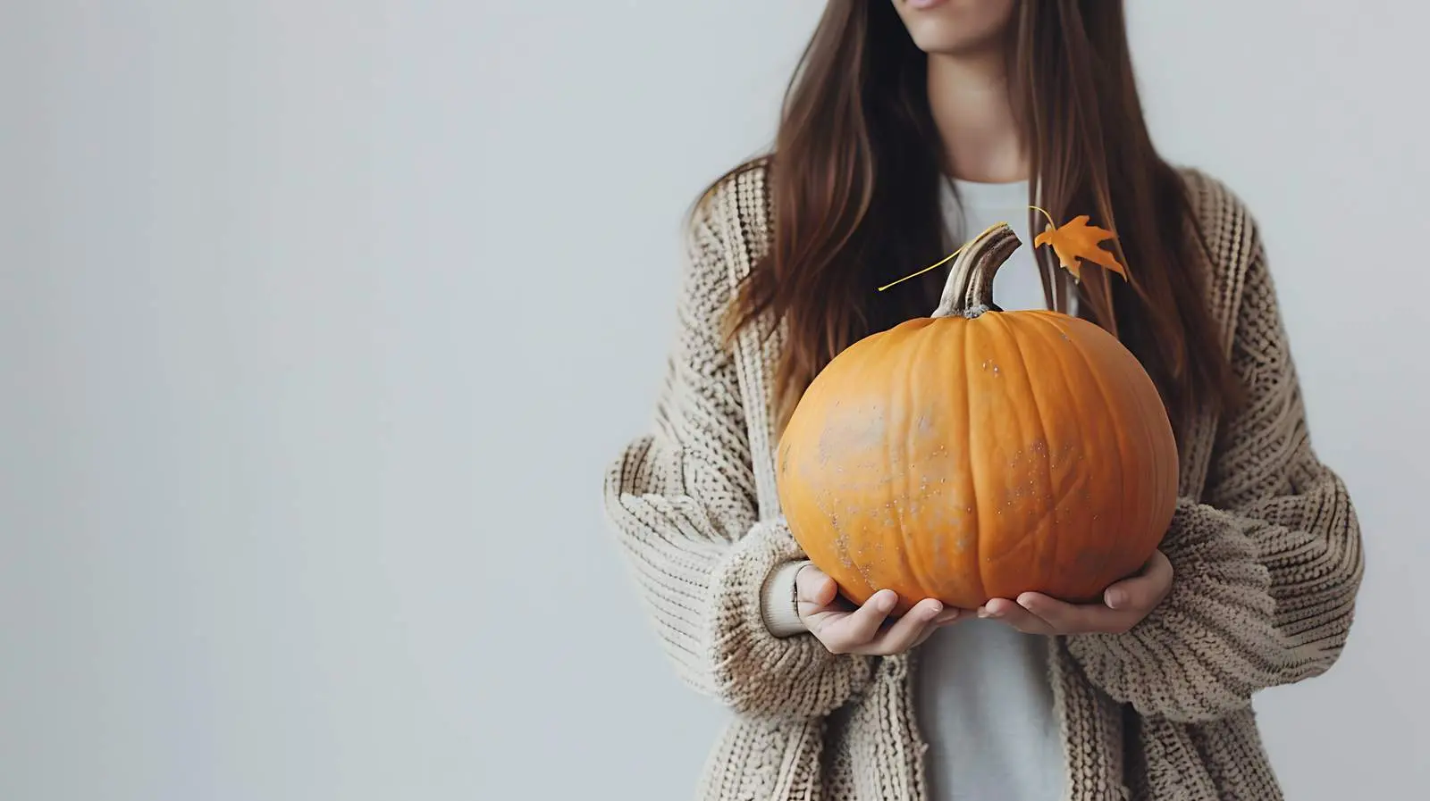 Young Woman in Beige Knitted Cardigan with Decor — free download from Dotvec