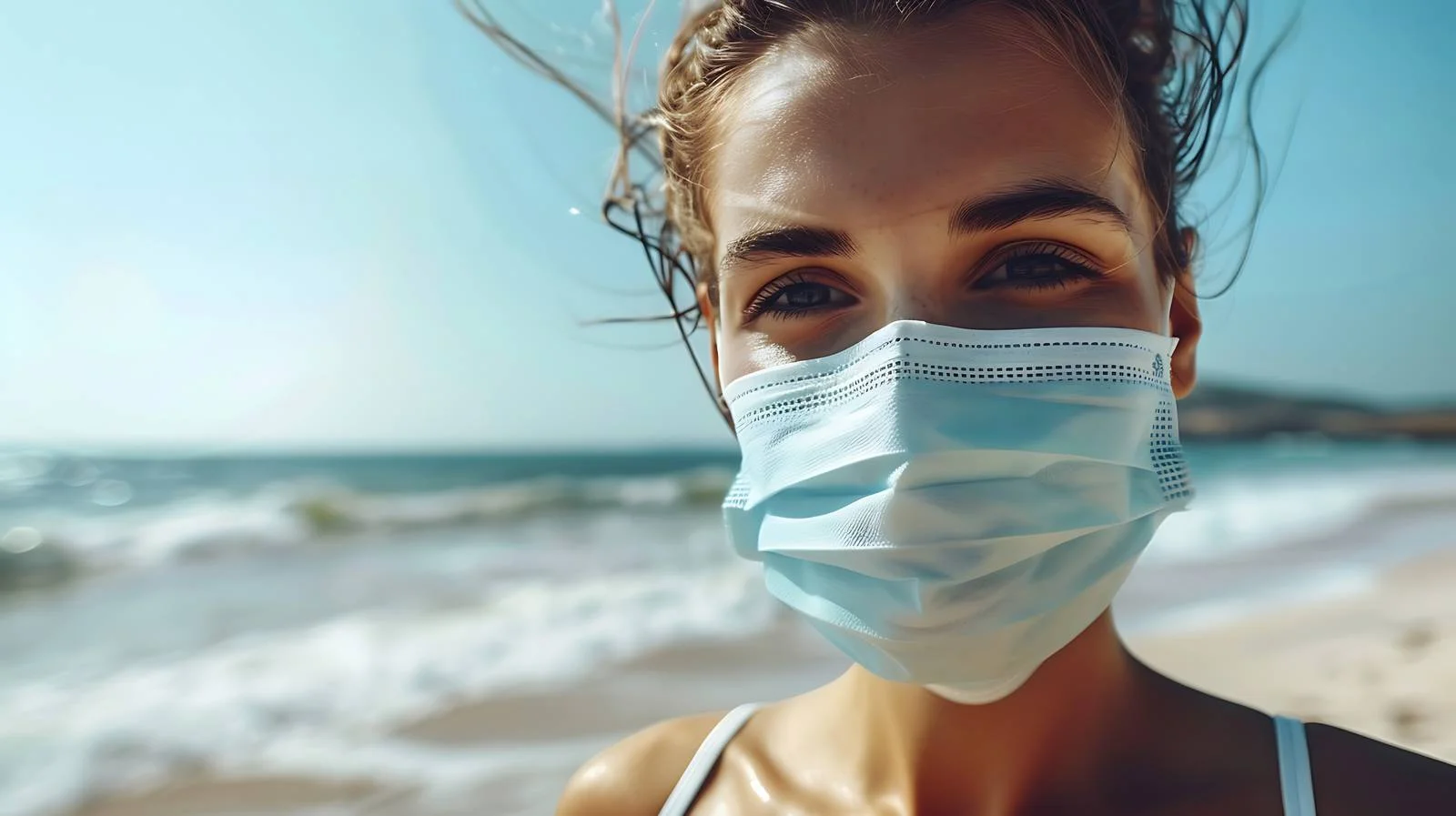 Woman in Medical Protective Mask — free download from Dotvec