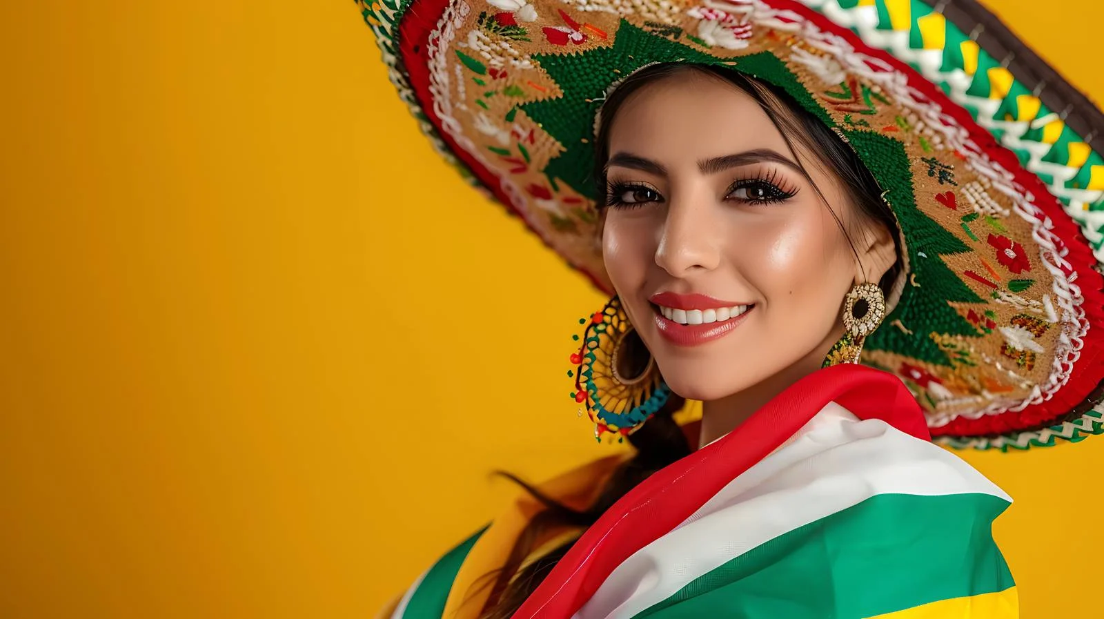 Mexican Flag Sombrero Hat Portrait — free download from Dotvec