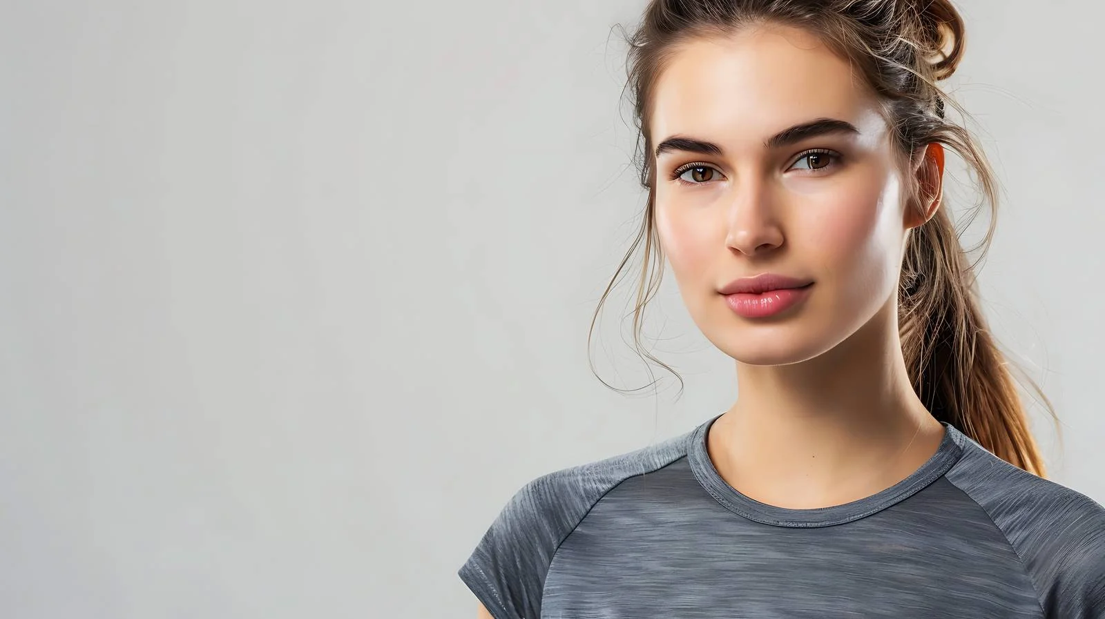 Athletic woman in sports top displaying shoulder — free download from Dotvec