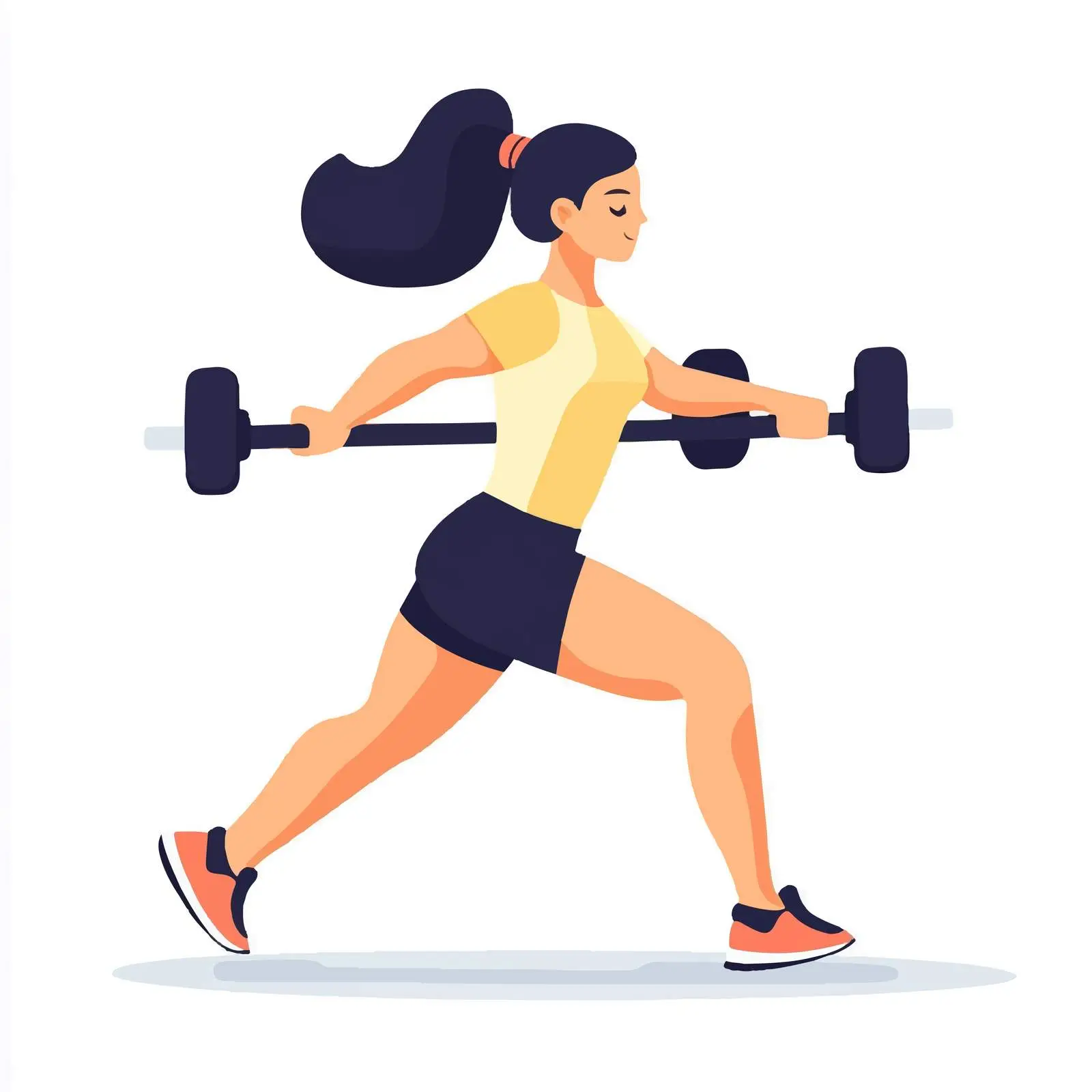 Young Woman Exercising with Dumbbell Vector Illustration — free download from Dotvec