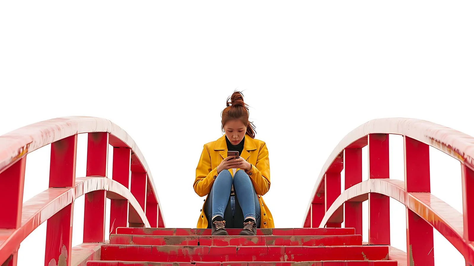 Elegant woman gazing at smartphone screen — free download from Dotvec