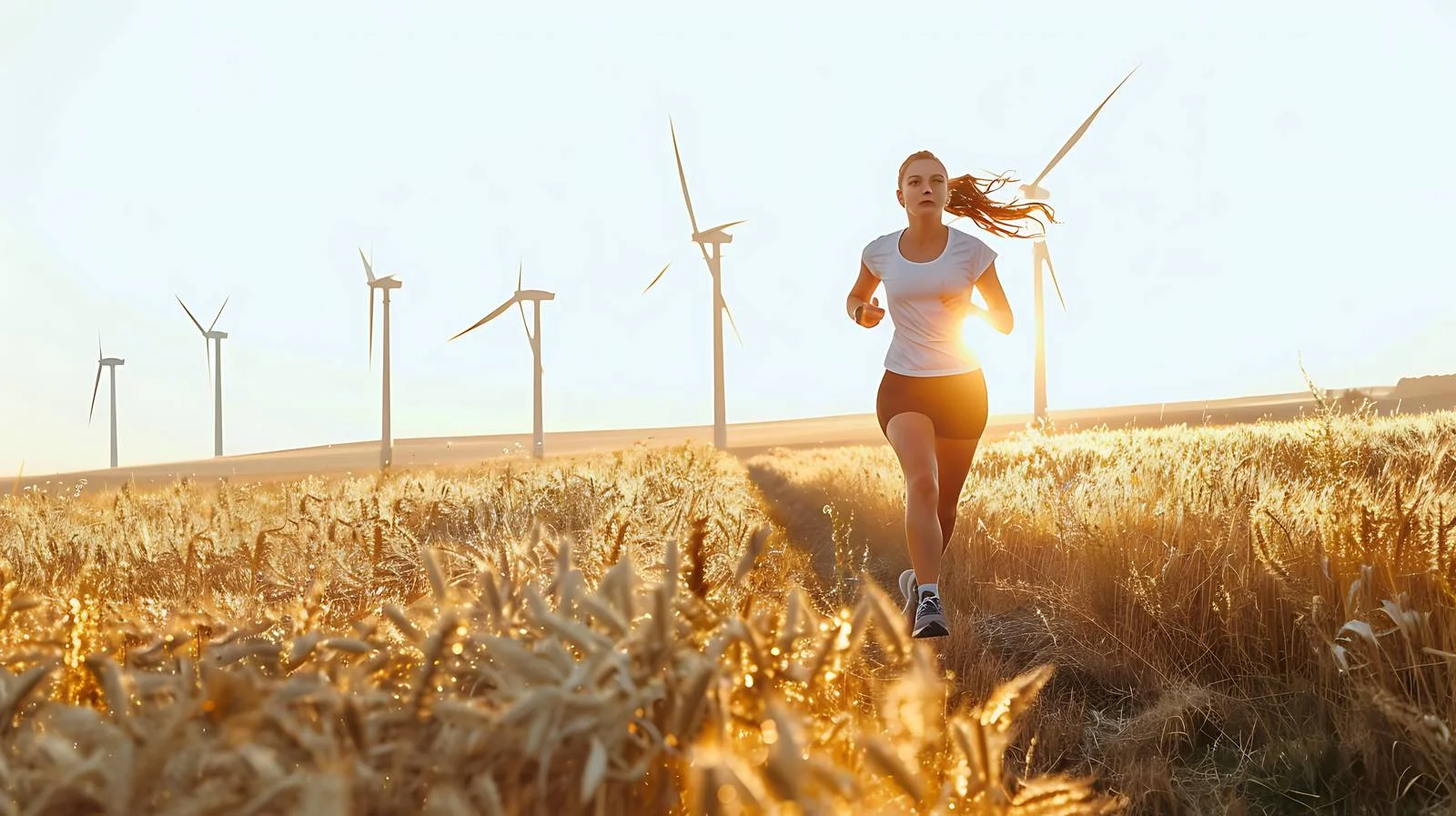 Active Lifestyle in Wind Farm Scene — free download from Dotvec