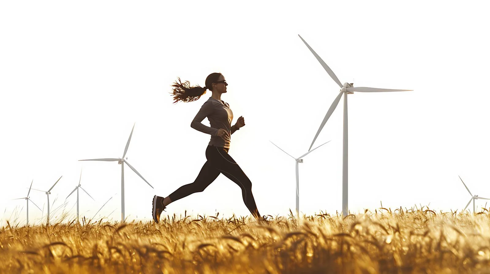 Scenic Wind Farm Jogging Fitness — free download from Dotvec