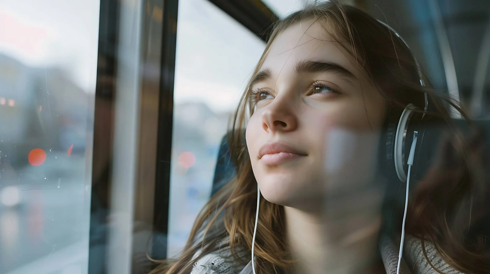 Woman Listening to Music on Bus — free download from Dotvec