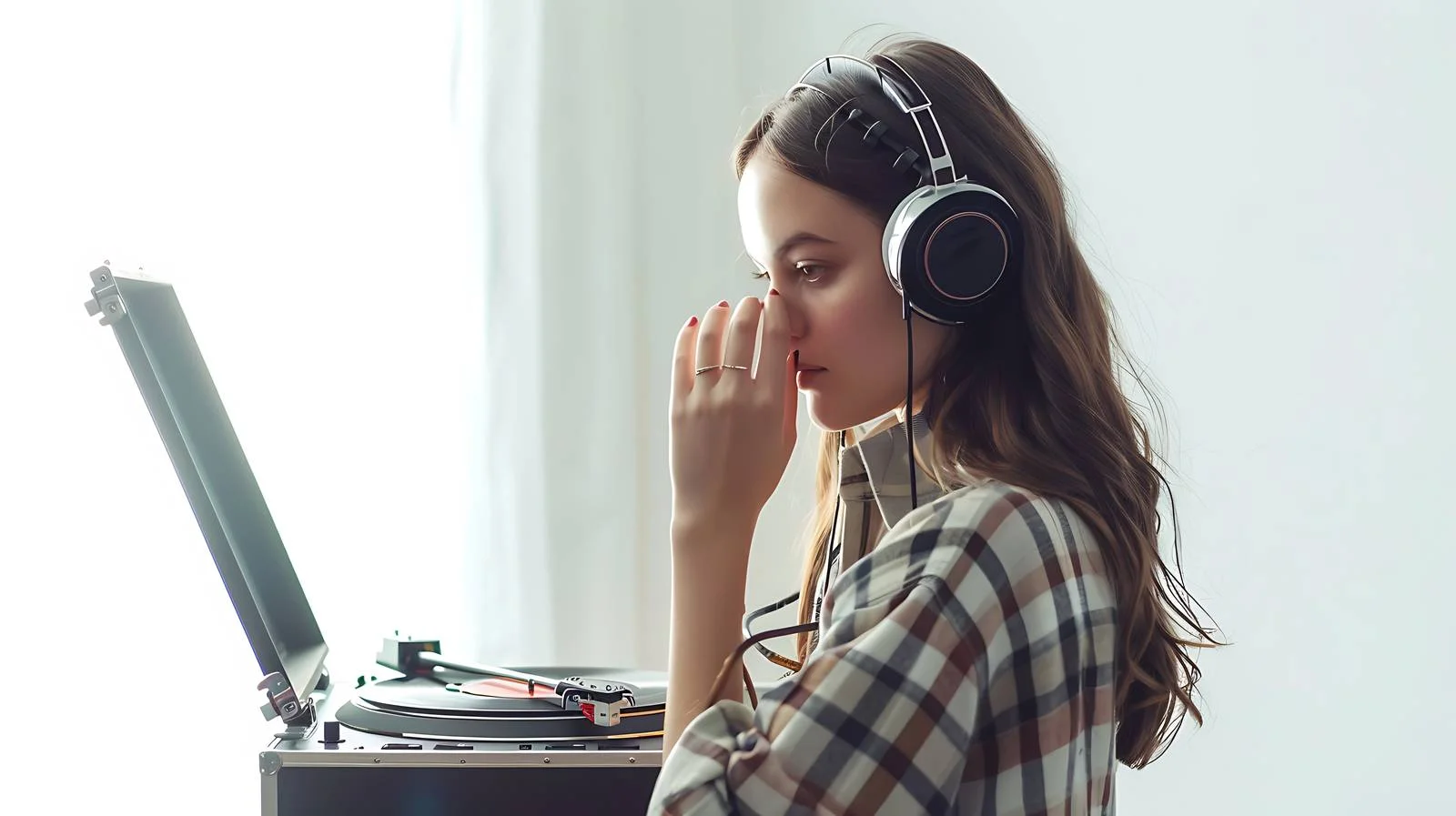 Woman Enjoying Music with Headphones — free download from Dotvec