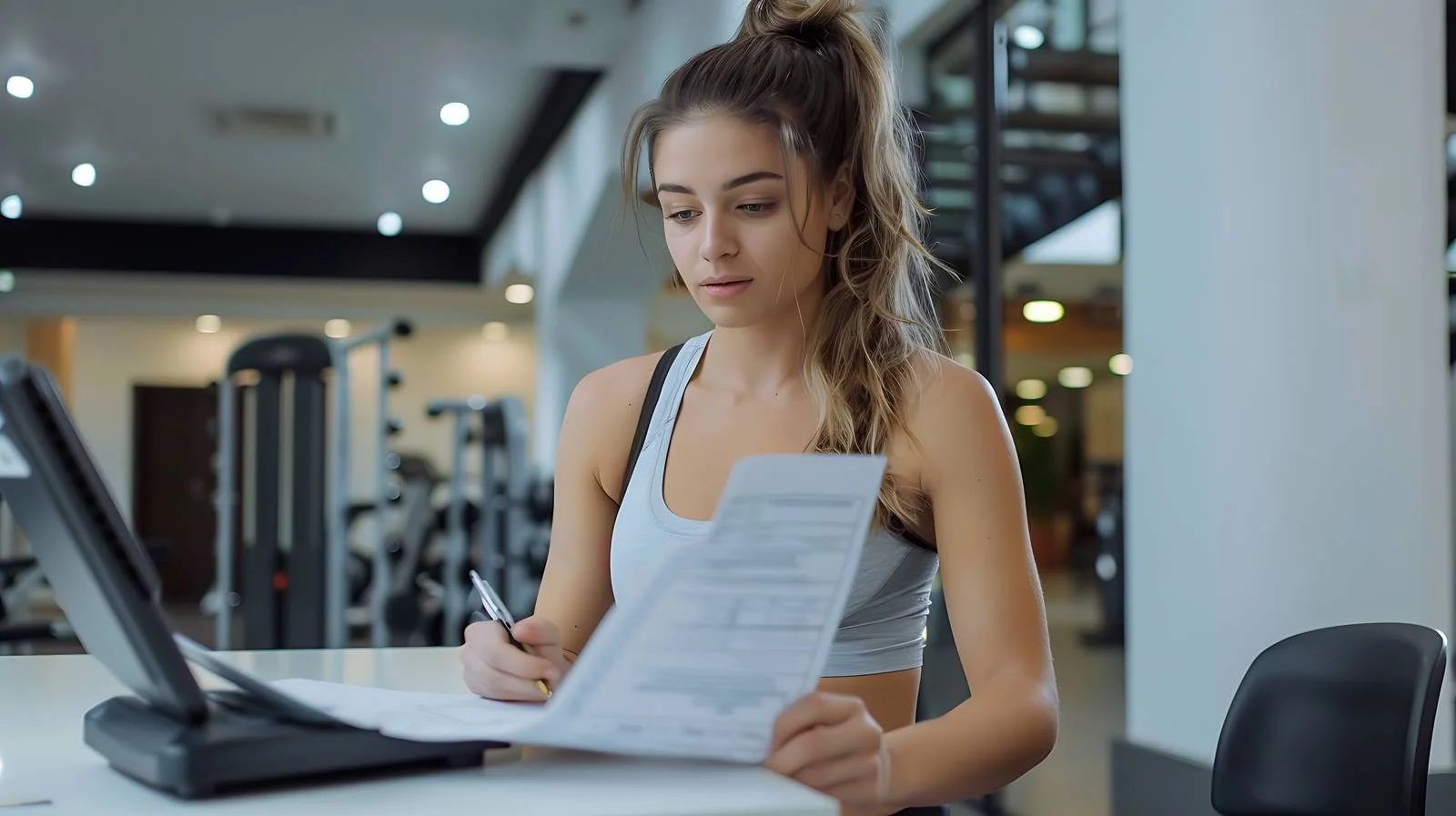 Young Woman Reviews Application Form — free download from Dotvec