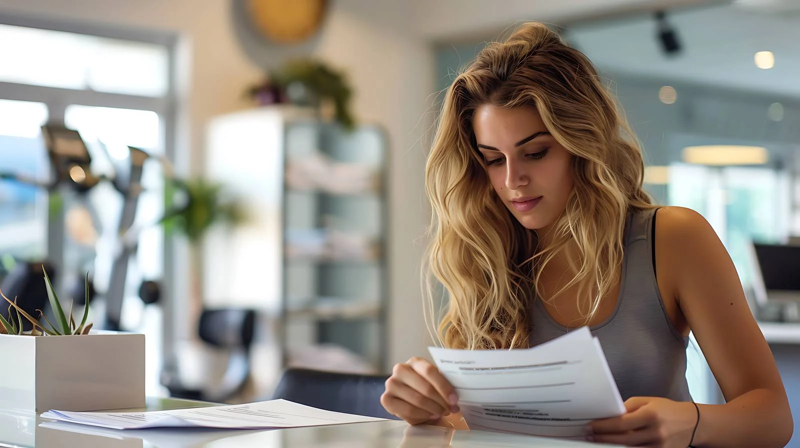 Reviewing job application form at desk — free download from Dotvec