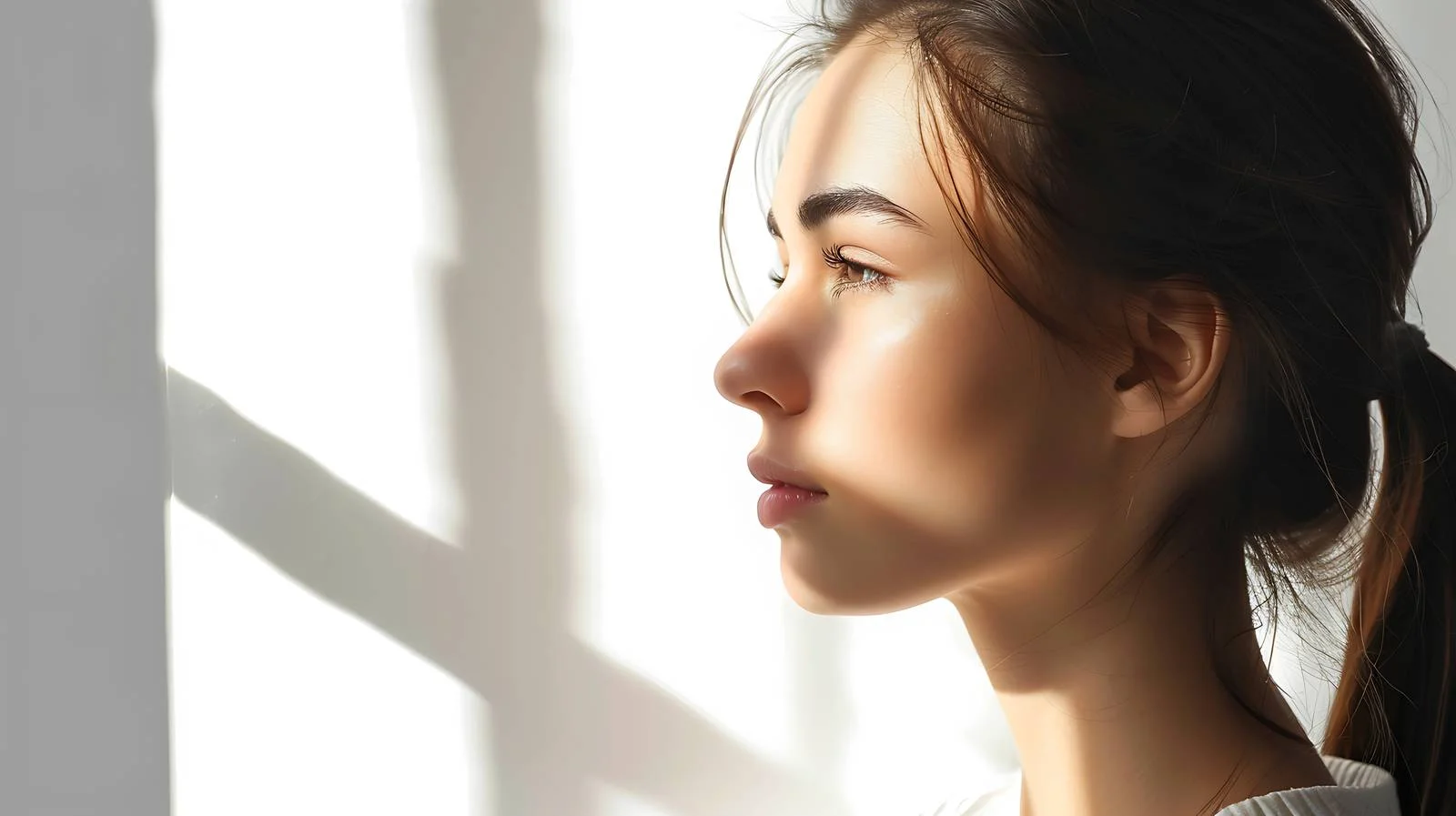 Contemplative Woman by Window — free download from Dotvec