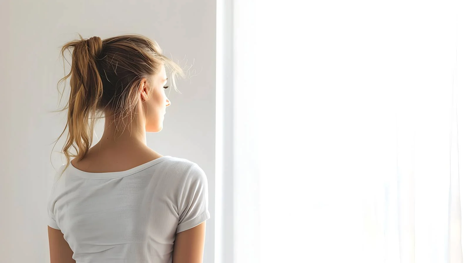 Contemplative Woman by Window — free download from Dotvec