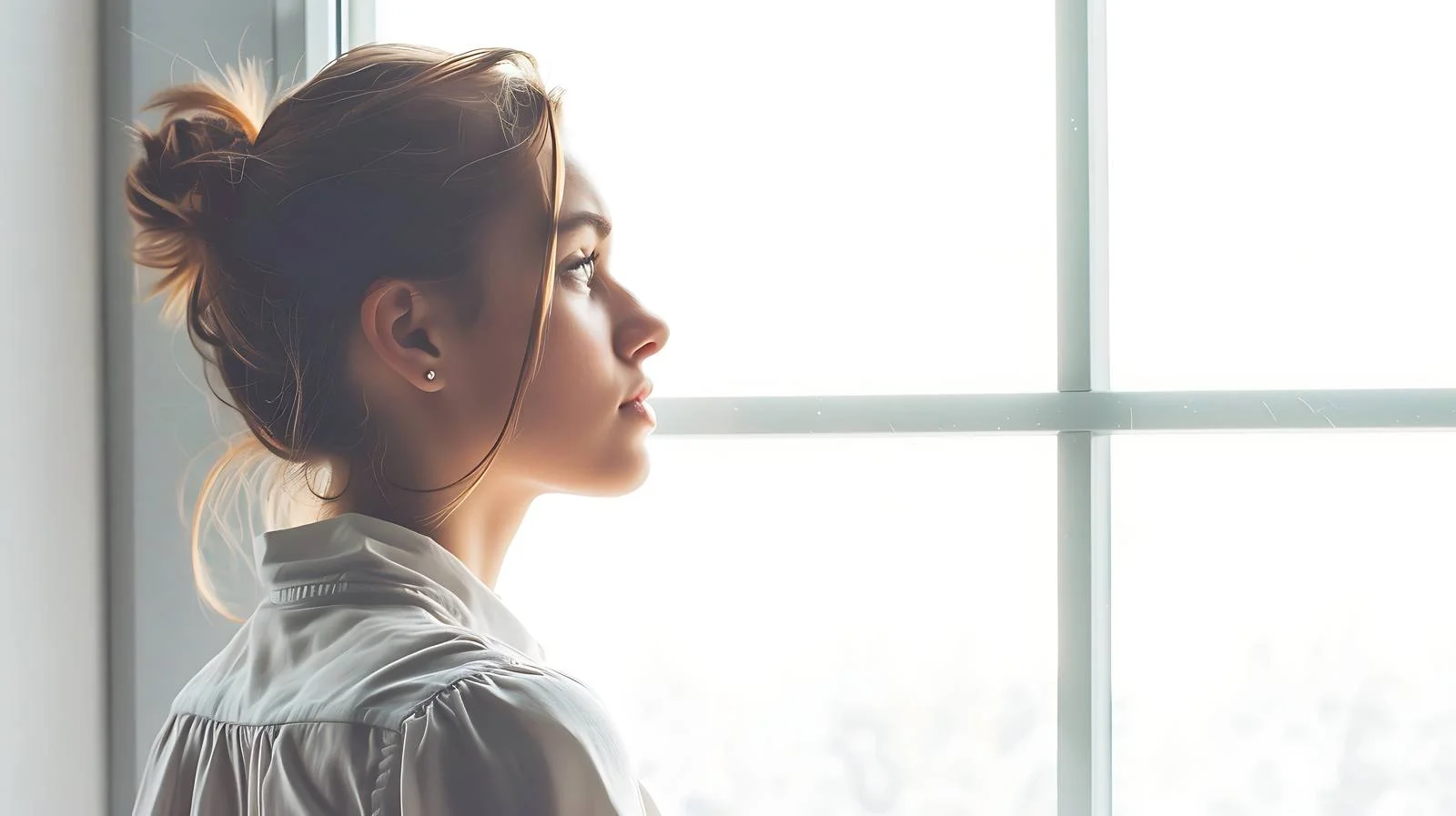 Serene Woman by Window — free download from Dotvec