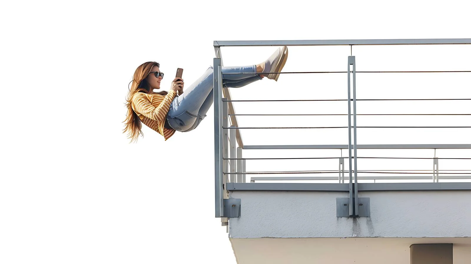 Serene Rooftop Terrace Pose — free download from Dotvec