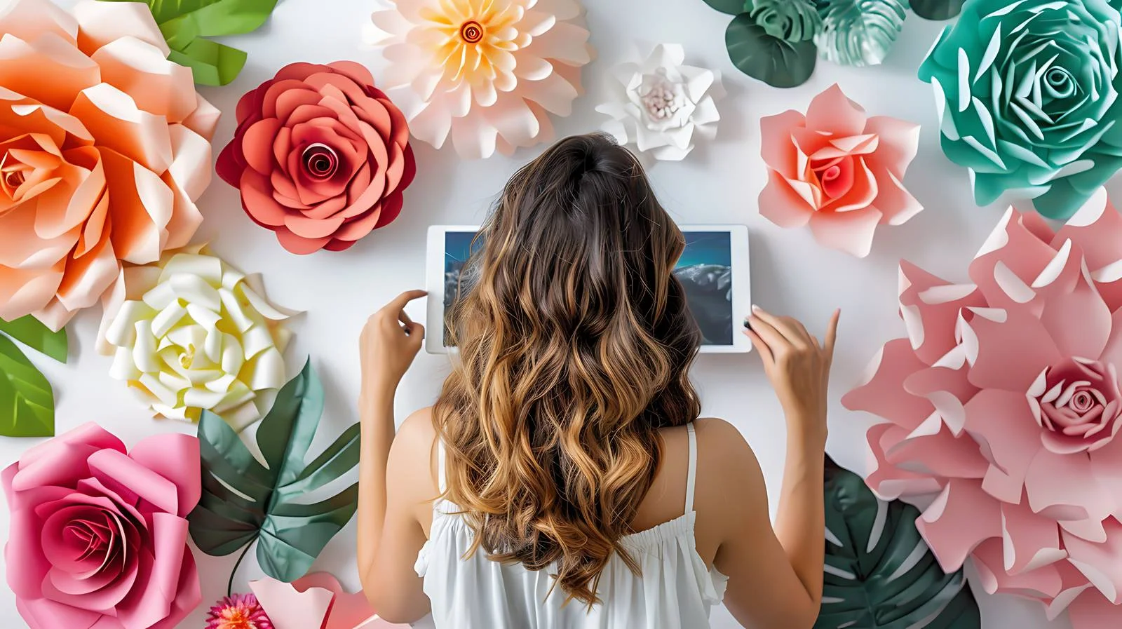 Woman photographing with tablet — free download from Dotvec