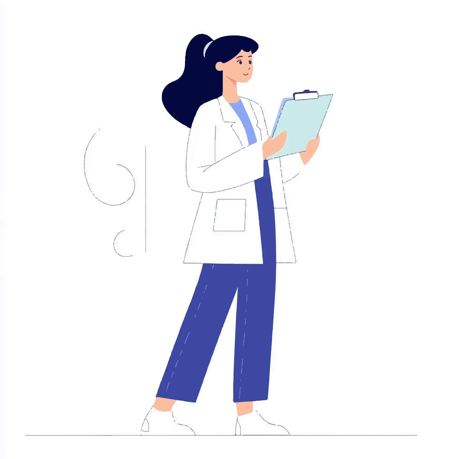Young Female Medical Worker with Binder — free download from Dotvec