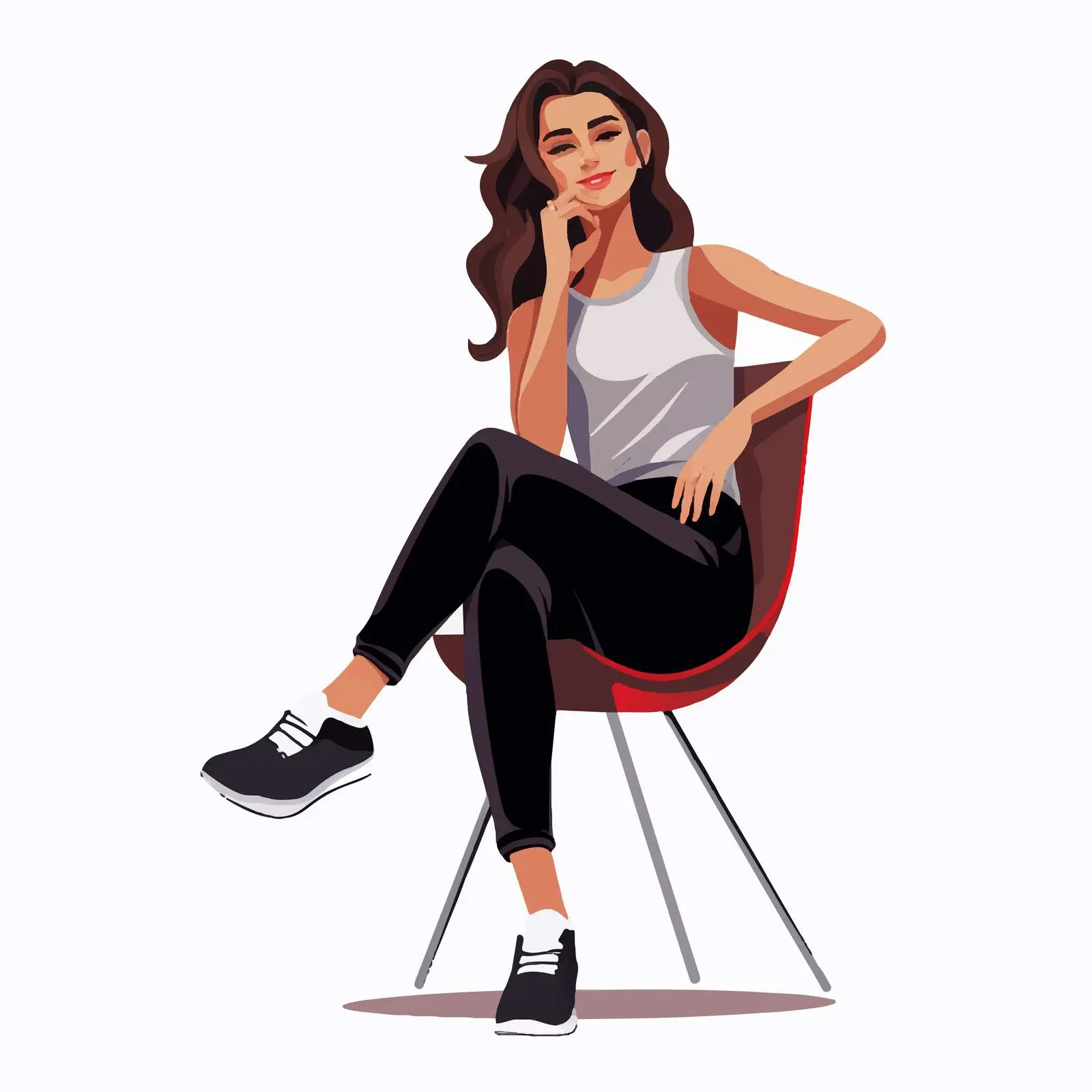 Smiling Young Woman Model in Chair Portrait — free download from Dotvec