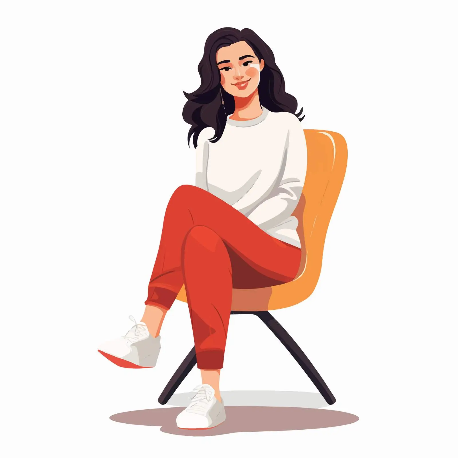 Smiling Young Woman Sitting in Chair — free download from Dotvec