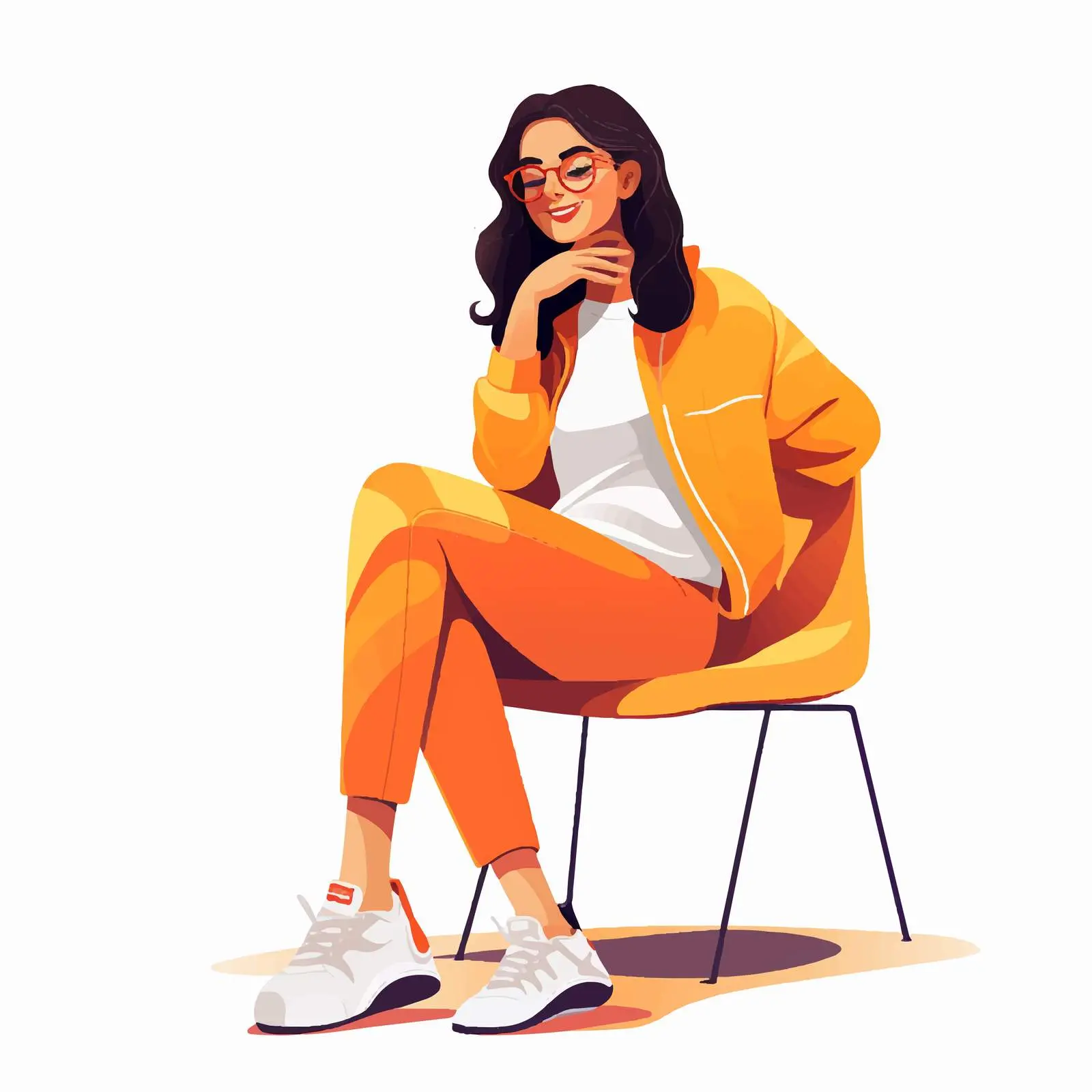 Smiling Young Woman Sitting in Chair — free download from Dotvec