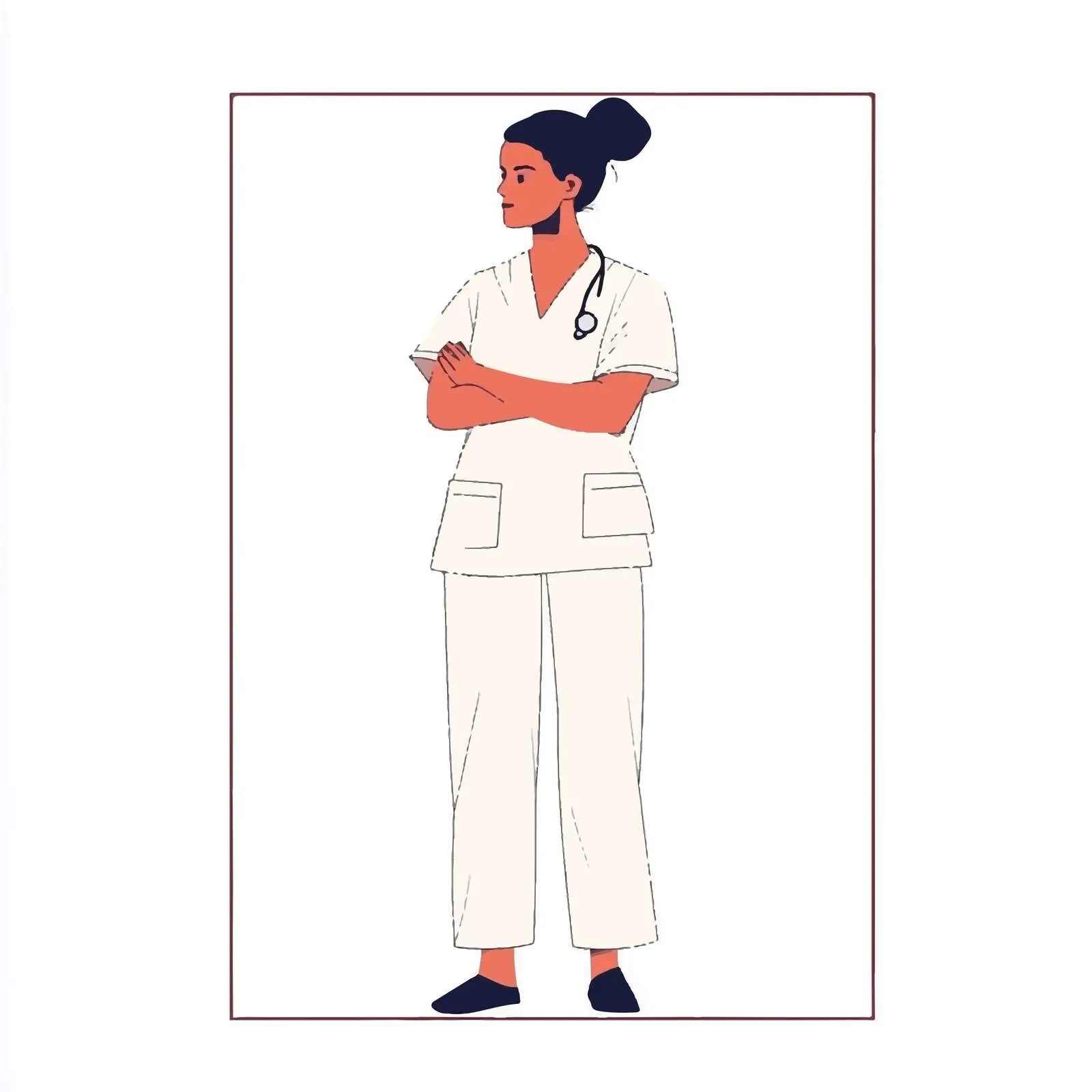 Young Woman Nurse in Uniform with Arms Folded — free download from Dotvec